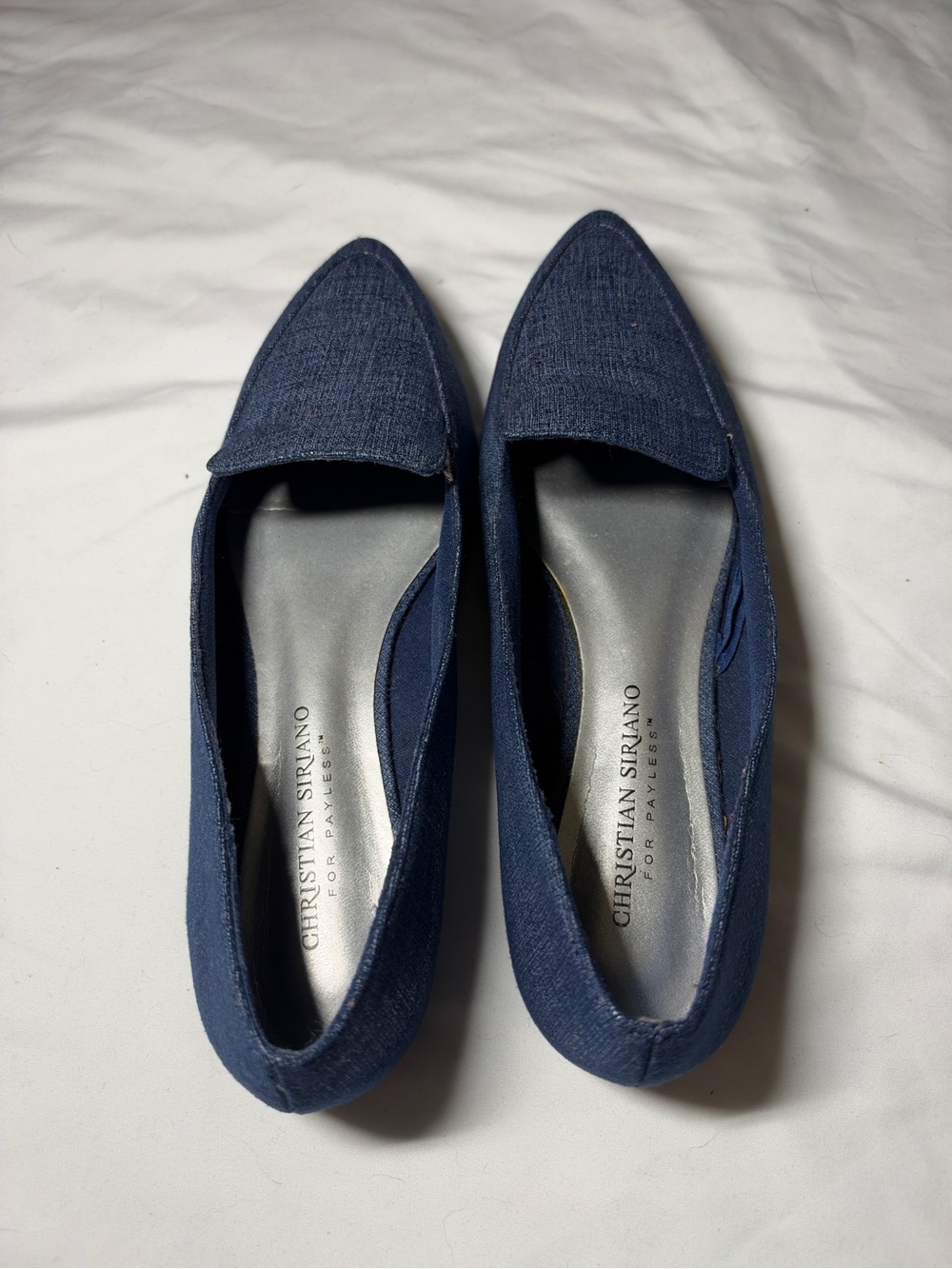Payless Blue Pointed Toe Flats - Picture 2 of 4
